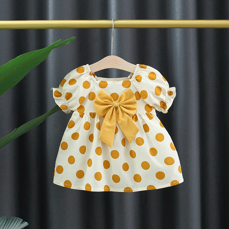 Wholesale 4 sets Kids 2023 Summer Polka Dot Butterfly Cotton Dress